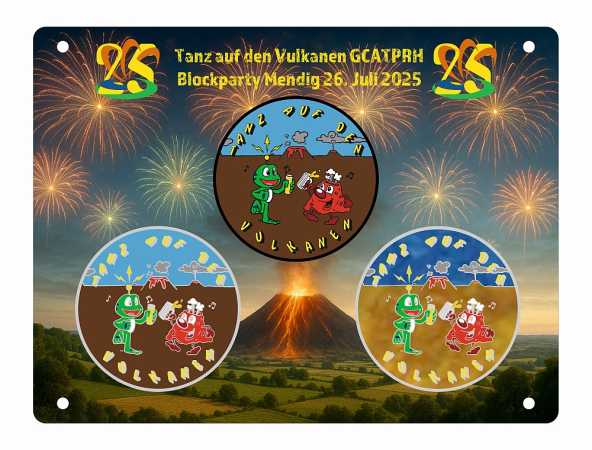 "Tanz auf den Vulkanen 2025" Coin-Display für 3 Coins (Version Feuerwerk) - Kopie